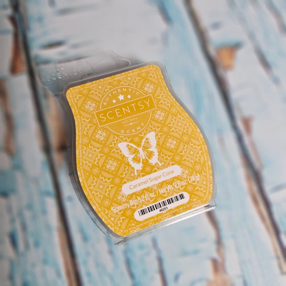 Scentsy Caramel Sugar Cone Wax Bar 3.2 oz Authentic Scent Gently Used